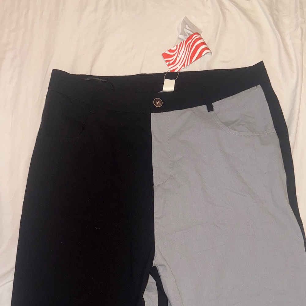NWT Two-Tone Black and Gray Pants